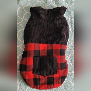 Red and Black Plaid Dog Jacket